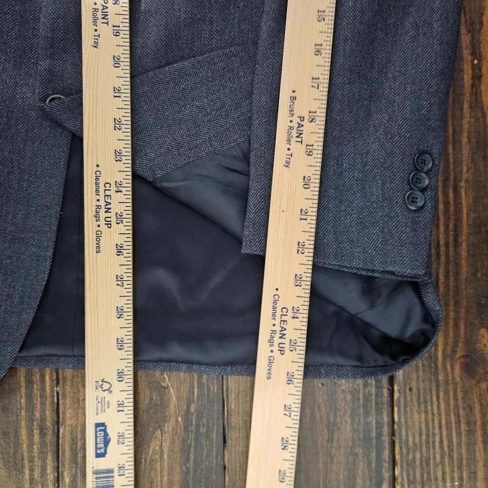 Nautica Men's Sport Coat Blazer Two Button Tweed Herringbone Gray Blue Lamb 40S